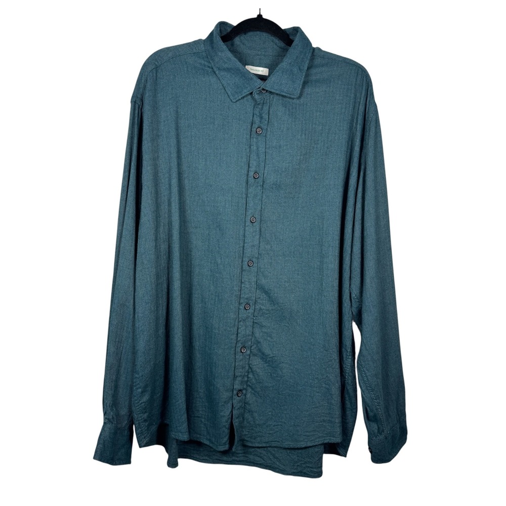 Jos A Bank Tailored Fit Comfort Stretch Herringbone Button Up Shirt Size XXL